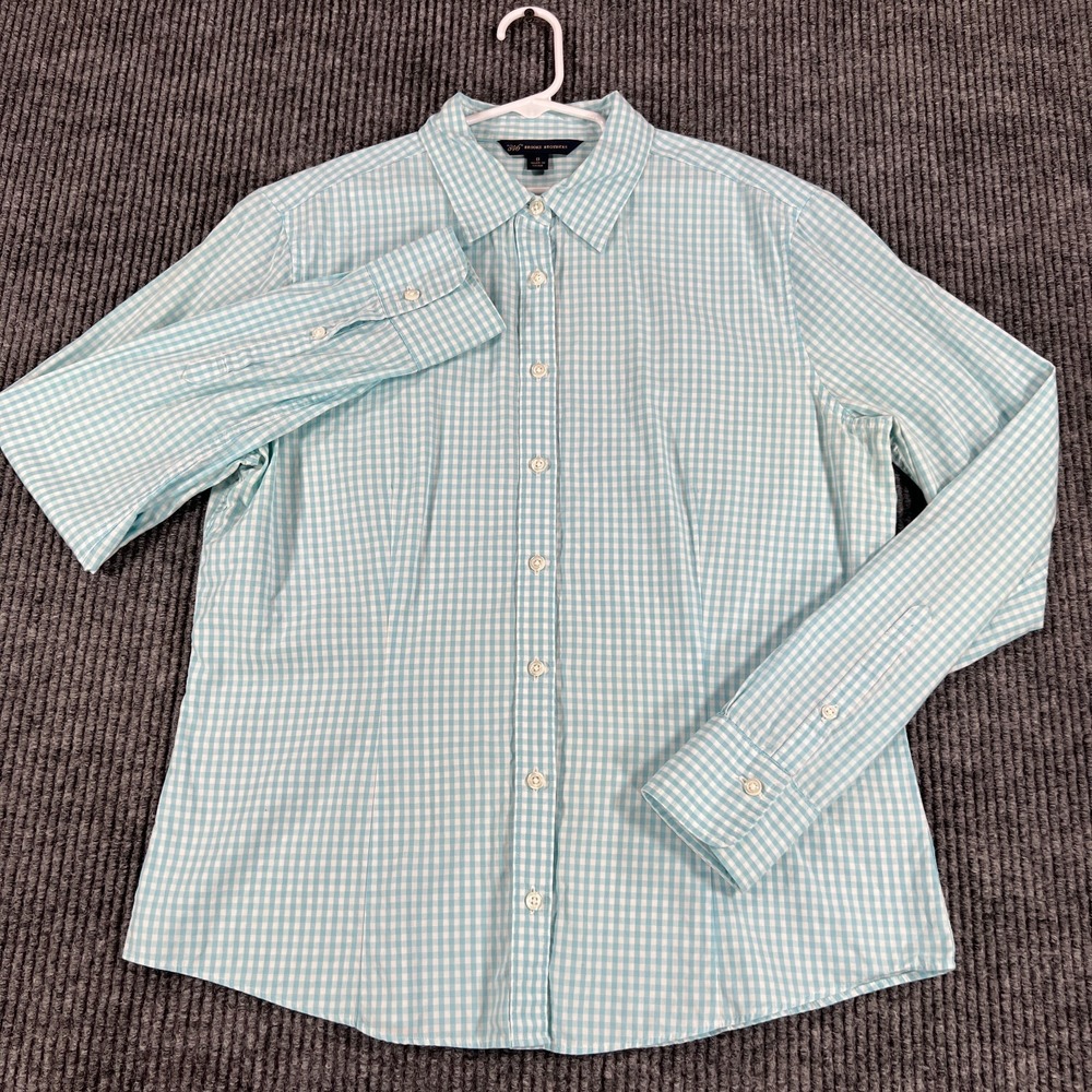 Brooks Brothers Shirt Girls Size 8 Blue Check Long Sleeve Button Up Casual - Picture 3 of 13